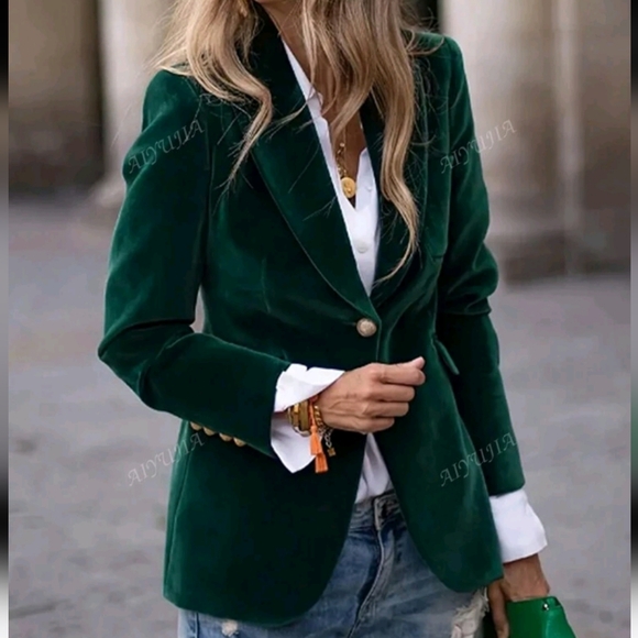 Jackets & Blazers - Minimalist Fashion Casual Everyday Plain Velvet Suit